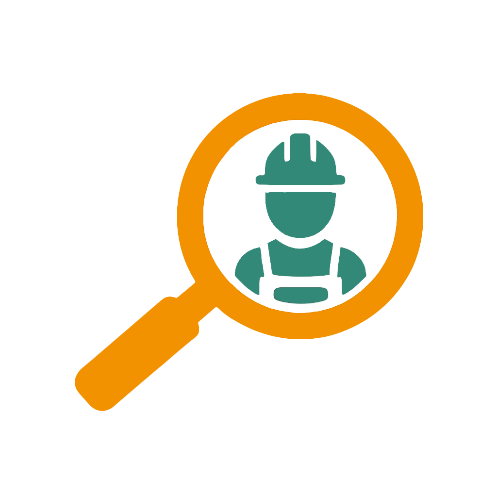 Das quadratische Symbolbild zeigt ein stilisiertes Icon auf weißem Hintergrund, das sich auf das Thema Jobbörsen bezieht. Links im Bild befindet sich ein orangefarbener Standort-Pin, wie man ihn von digitalen Karten kennt. Rechts daneben steht ein grünes Schild mit dem weißen Schriftzug „JOBS“. Das Schild ist rechteckig mit abgerundeten Ecken und steht auf einem schlichten Pfosten. Die Farbkombination aus Orange und Grün sorgt für eine klare, moderne und kontrastreiche Darstellung. Das Bild wirkt freundlich und funktional – ideal geeignet zur Visualisierung regionaler Stellenangebote oder Karriereportale.
